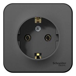 Розетка 1-м ОП Blanca 16А IP20 250В с заземл. без защ. шторок антрацит SE BLNRA010106 1210616