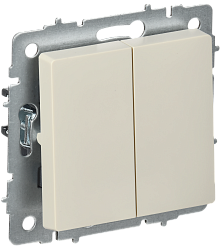 BRITE Выключатель 2-клавишный перекрестный 10А ВС10-2-3-БрКр бежевый IEK BR-V23-0-10-K10