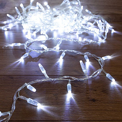 Гирлянда светодиодная Кластер 10м 200 LED БЕЛЫЙ прозрачный ПВХ IP65 постоянное свечение 230В нужен блок 303-500-1 NEON-NIGHT 303-635