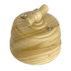 Выключатель ретро пластиковый поворотный на четыре положения (2-х клавишный), IP20, цвет - сосна, УС GE30401-11