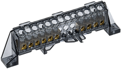 TEKFOR Шина N "ноль" в комбинированном DIN-изоляторе "Стойка" 6х9-(4+6)-Ч IEK TF-NN10-46-DP-K02