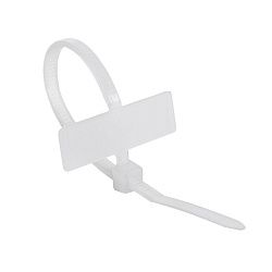 Хомут под маркер нейлоновый 100x2,5мм белый (100 шт/уп) REXANT 07-0106