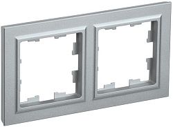 BRITE Рамка 2-местная РУ-2-БрА алюминий IEK BR-M22-K47