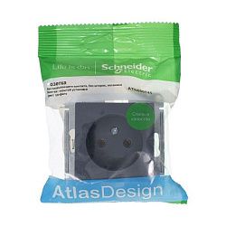Розетка 1-м СП AtlasDesign 16А IP20 без заземл. без защ. шторок механизм грифель SE ATN000741 1240411
