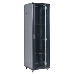 Шкаф телекоммуникационный напольный 19" 42U 800×800мм, дверь стекло, разборный, серый (RAL 7035) REXANT 04-4288-211