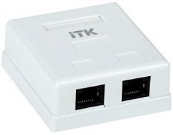 ITK Настенная информационная розетка RJ45 8P8C кат.5E UTP 2-порта белая CS2-1C5EU-22