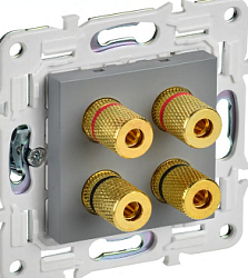 SKANDY Аудиорозетка 4-местная SK-A01Gr серый IEK SK-S40-K03