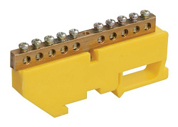 Шина PE "земля" на DIN-изол ШНИ-8х12-24-Д-Ж IEK YNN10-812-24D-K05