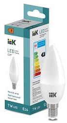 Лампа светодиодная "Свеча-C37" 7 Вт 600lm 4000K E14 IEK (ЭФ) LL-I-C37-7-230-40-E14