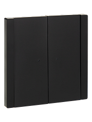 FORTE&PIANO Выключатель 2-клавишный с индикацией 10А FP106 черный IEK FP-V20-1-10-1-K02