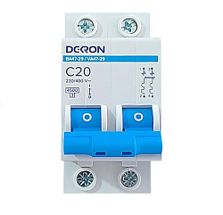 Автоматический выключатель ВА47-29 2P С20A 4,5кА mcb29-2-C20-dek