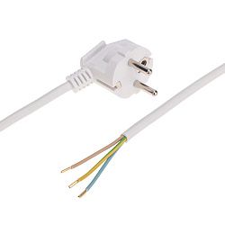 Шнур электрический с вилкой ПВС 3х1,0 мм² 2м белый REXANT 