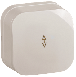 GLORY Выключатель 1-клавишный для открытой установки проходной 10А ВСп10-1-0-ХК кремовый IEK EVH12-K33-10