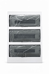 Корпус пластиковый БЕЛЫЙ ЩРН-П-45, черная прозрачная дверь IP41, DEKRON DEK06103-0032
