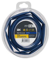 Трубка термоусадочная ТТУ нг-LS 3/1,5 синяя (2м/упак) IEK UDR12-003-D15-002-K07-T