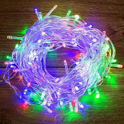 Гирлянда Твинкл Лайт 10 м, прозрачный ПВХ, 80 LED, цвет Мультиколор 303-189