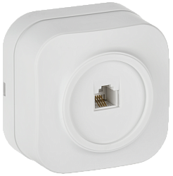 GLORY Розетка для открытой установки телефонная RJ11 РТ20-ХБм белый матовый IEK ETH10-K01M