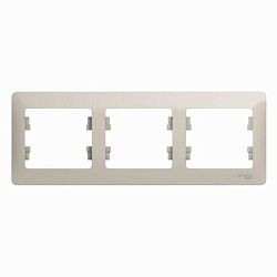 Рамка 3-м Glossa горизонт. молоч. SE GSL000903 454518