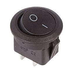 Выключатель клавишный круглый 250V 6А (2с) ON-OFF черный (RWB-212, SC-214, MRS-102-8) REXANT 36-2550