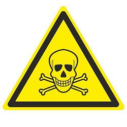 Знак наклейка W03 "Опасно. Ядовитые вещества" (200x200x200) EKF an-w-03