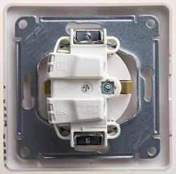 Розетка 1-м СП Glossa 16А IP20 с заземл. защ. шторки с крышкой в сборе перламутр. SE GSL000646 1180343