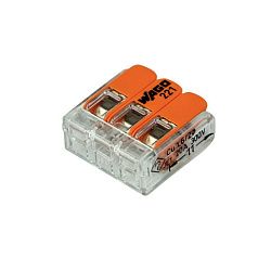 221-413 Универсальная компактная клемма 3-контактная до 4,0 мм² (50 шт/уп) WAGO 