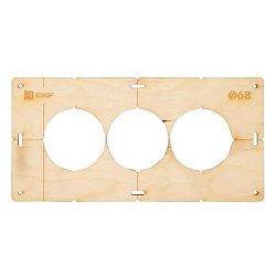 Шаблон для подрозетников c 3 отв. диам. 68 мм EKF Expert sh-d68-3