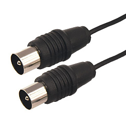 ВЧ кабель, ТВ штекер - ТВ штекер, 1,5м, черный REXANT 17-5021