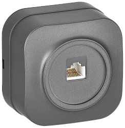 GLORY Розетка для открытой установки компьютерная RJ45 кат.5E РК10-ХСм сталь матовый IEK EKH10-K46M