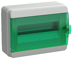 TEKFOR Корпус пластиковый КМПн-12 IP65 зеленая прозрачная дверь IEK TF5-KP72-N-12-65-K03-K06