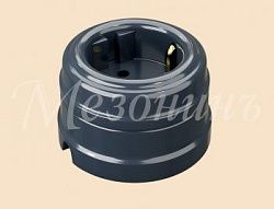 Розетка ретро фарфоровая,двухполюсная, с заземляющим контактом  (в комплекте с подъемной рамкой D70 GE70301-57