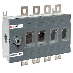 Рубильник 200A 4P без рукоятки управления TwinBlock EKF 