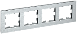 BRITE Рамка 4 -местная РУ-4-1-БрА металл алюминий IEK BR-M42-M-K47
