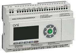 ПЛК HVAC S ЦПУ 6DI 6DO 1AI 5PT 4AO LED дисплей RS485 24В DC Расширяемая версия ONI HVAC-S-CPU22DRA48NNN00024