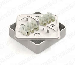 Коробка монтажная с клем. колодкой 75х75х20мм БЕЛАЯ (100шт) GE41212-01