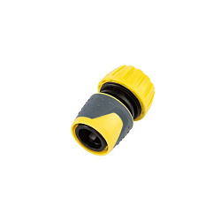 Коннектор для шланга, быстросъемный, 3/4", с аквастопом ЧЕТЫРЕ СЕЗОНА 62-0217