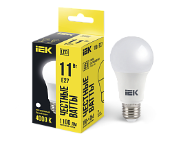 Лампа светодиодная A60 груша 11Вт 230В 4000К E27 IEK LLE-A60-11-230-40-E27