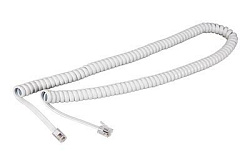 Шнур для телефонной трубки, витой RJ-10 (4P-4C), 7м, белый REXANT 18-2071