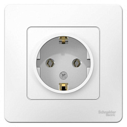 Розетка 1-м СП Blanca 16А IP20 250В с заземл. без защ. шторок бел. SE BLNRS001011 1210260