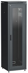 ITK LINEA N Шкаф сетевой 19" 42U 600х800мм стеклянная передняя дверь черный LN05-42U68-G