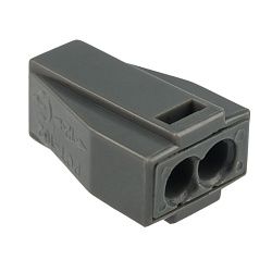 Экспресс-клемма с пастой СМК 773-302, 2-проводная до 2,5 мм², серая (100 шт/уп) REXANT 