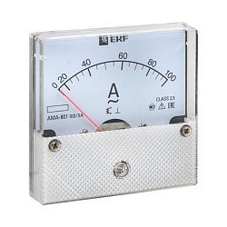 AMA-801 аналоговый на панель (80х80) круглый вырез 100А трансф. подкл. EKF ama-801-100