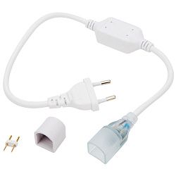 Установочный набор для Гибкого неона 16х16мм формы D (шнур питания каучук с диодным мостом и вилкой, заглушка, переходная муфта, игла) 1,5м NEON-NIGHT 134-501