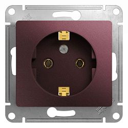 Розетка 1-м СП Glossa 16А IP20 250В с заземл. механизм баклажан. SE GSL001143 454422