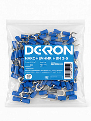 Наконечник НВИ 2-6, провод 1,5-2,5мм, вилка 6мм. (100шт/упак) DEKRON DEK10406-0005