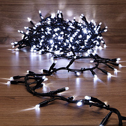 Гирлянда светодиодная Кластер 10м 400 LED БЕЛЫЙ черный каучук IP67 постоянное свечение 230В нужен блок 315-000 NEON-NIGHT 315-265