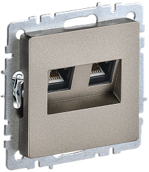 BRITE Розетка двойная RJ11+RJ45 кат.5E РК/Т12-БрШ шампань IEK BR-KT20-O-1-K37