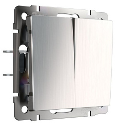 Выключатель двухклавишный (глянцевый никель) Werkel W1120002