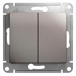 Выключатель 2-кл. СП Glossa 10А IP20 (сх. 5) 10AX механизм платина SE GSL001251 454350
