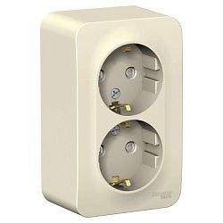 Розетка 2-м ОП Blanca 16А IP20 250В с заземл. защ. шторки молоч. SE BLNRA011202 1210494